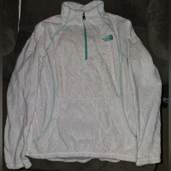 The North Face Other - The North Face Girls’ XL (18) White Fleece Pullover Jacket – Aqua Trim
